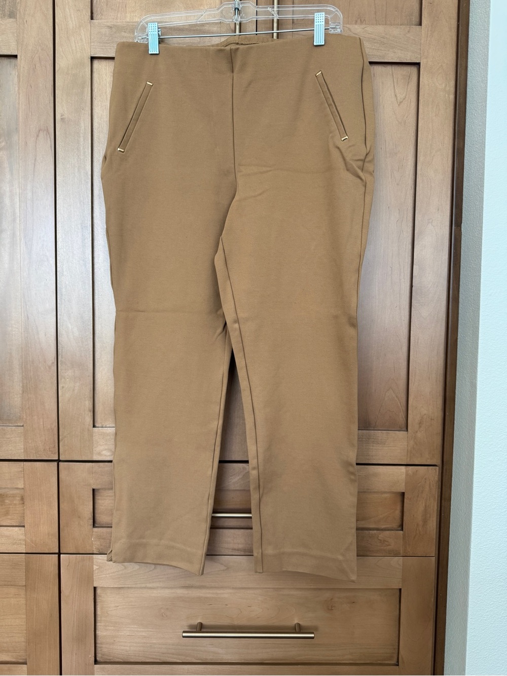 Chico's Straight-Leg Trousers in Camel